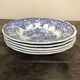 Ensemble de 5 assiettes bleues Lunéville & KG