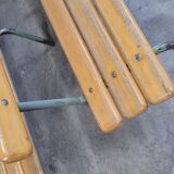 Paire de bancs d'école maternelle enfant fabrication 1950