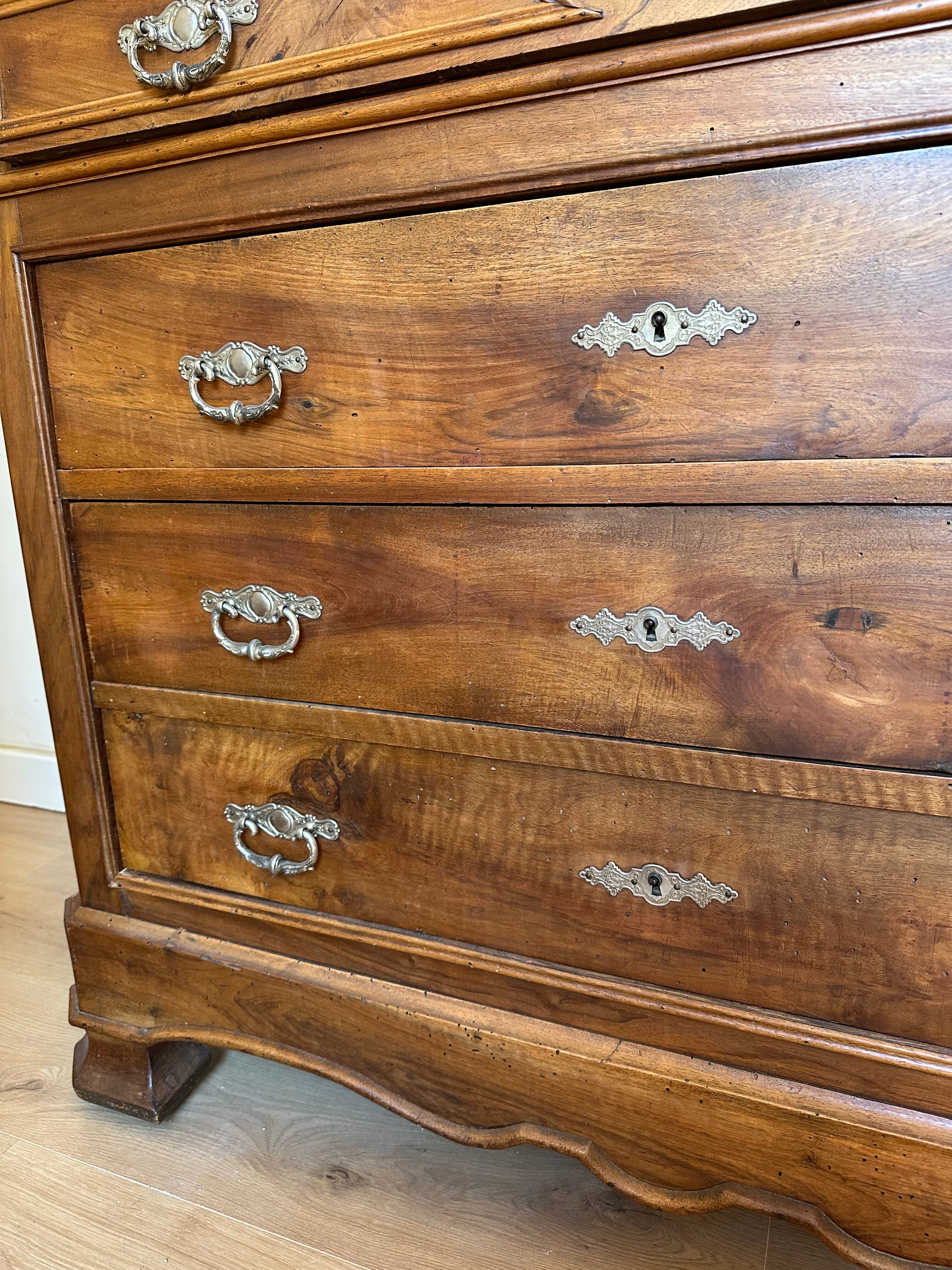 Louis-Philippe walnut commode with marble top