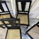 Black chairs and cannage