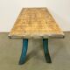 Blue Industrial Dining Table, 1960s