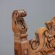 Chaise baroque ancienne en noyer sculpté, XVIIe siècle