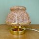 Antique art deco globe table lamp in pink and gold Clichy glass