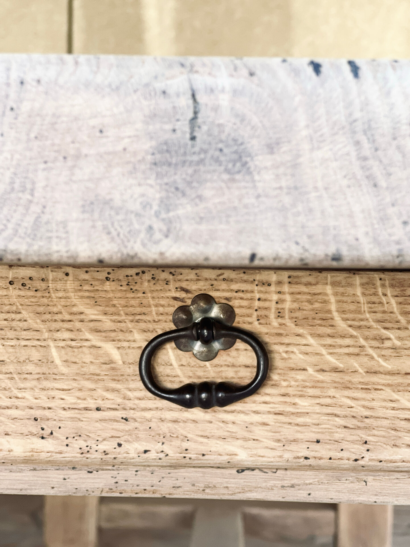 Large farmhouse table - solid oak - drawer