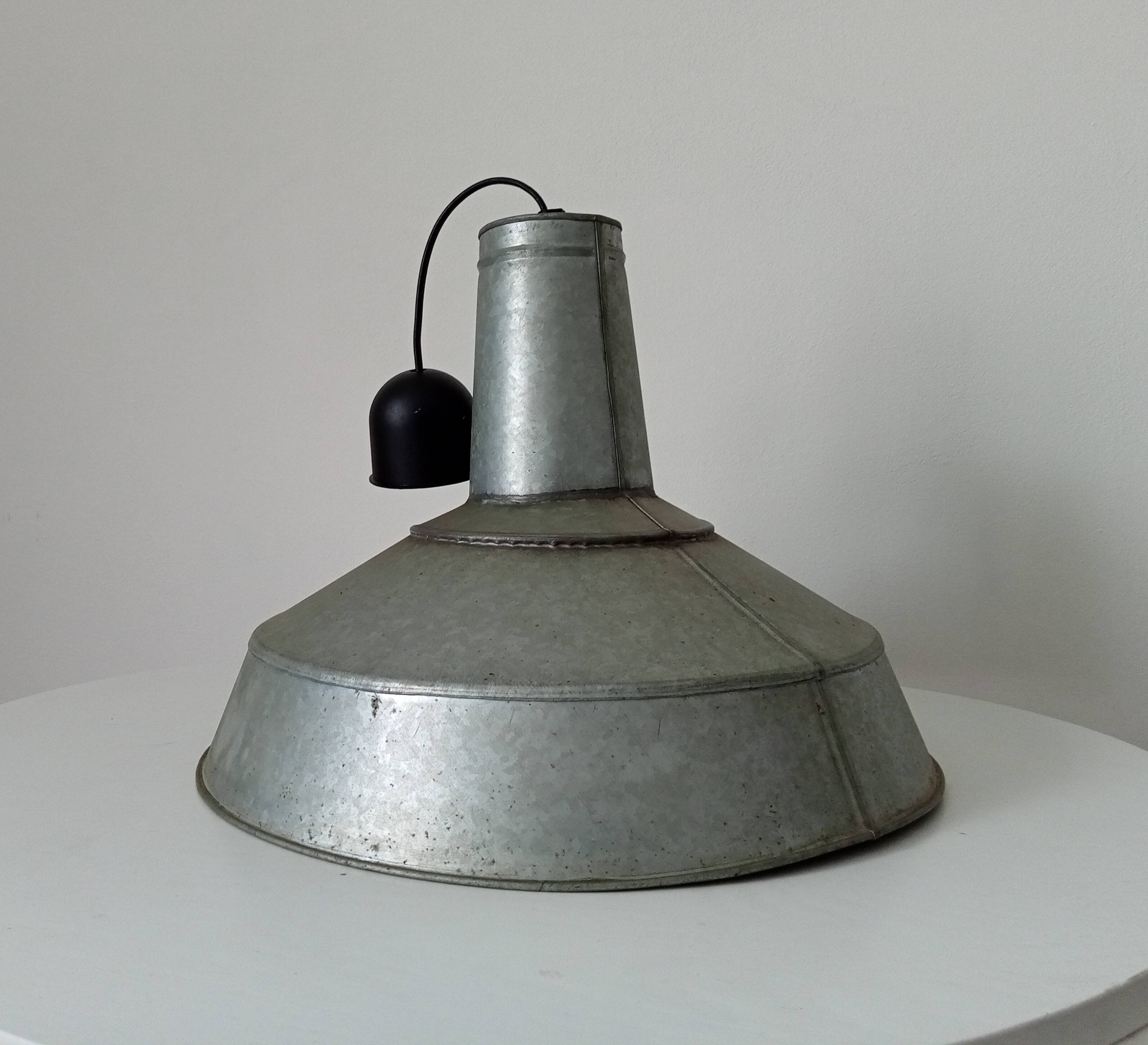 Old zinc garage pendant light