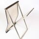 Tabouret en acier brossé et cuir noir par Michael Christensen