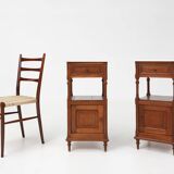 Suite de 2 tables de chevet Art Déco en chêne avec plateau en marbre de Carrare, France années 1930