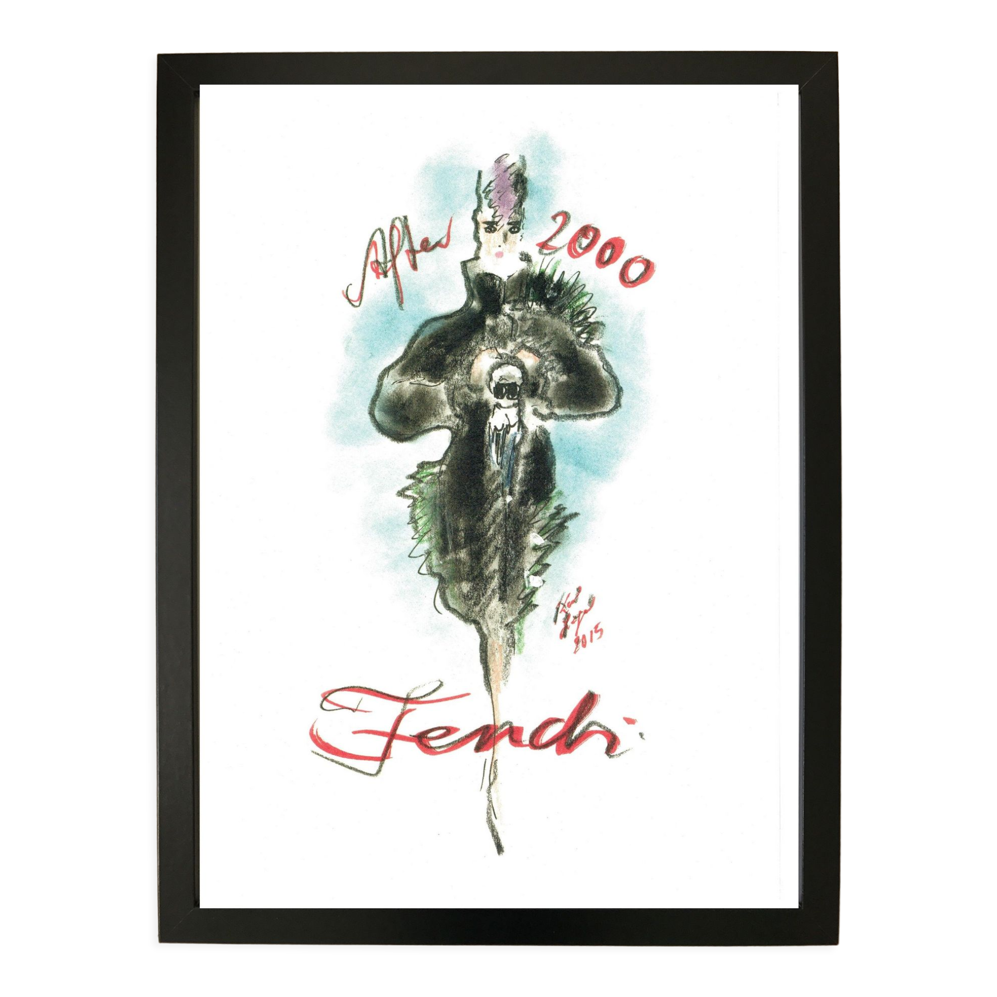 Drawing by karl lagerfeld for fendi
