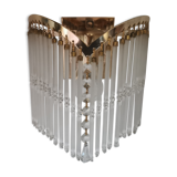 Vintage wall sconce gold metal and stamps