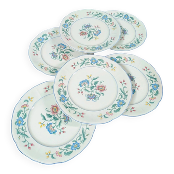 Lot de 6 Grandes Assiettes Plates Villeroy & Boch "Delia" Vintage 26,5cm
