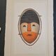 La Roche Laffitte (Born in 1943) - Watercolour drawing on silk - Mask
