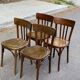 4 dark oak satin bentwood bistro chairs