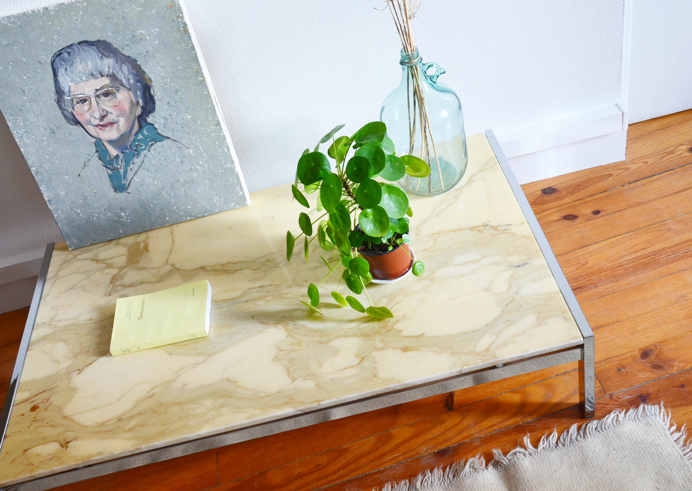 Marble and metal coffee table 70s
