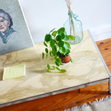 Marble and metal coffee table 70s