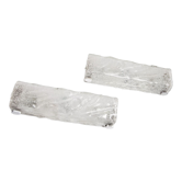Pair of wall lights in opaque corrugated bubble glass 1970