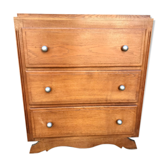 Art Deco solid oak chest of drawers