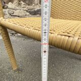 paire de fauteuils style colonial rotin et bois