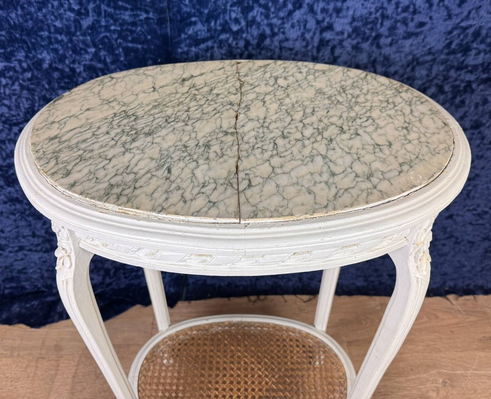 Louis XV Style Side Table or Pedestal Table in Lacquered Wood
