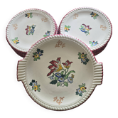 Service à Gâteau Longwy, Plat à Oreilles + 11 Assiettes