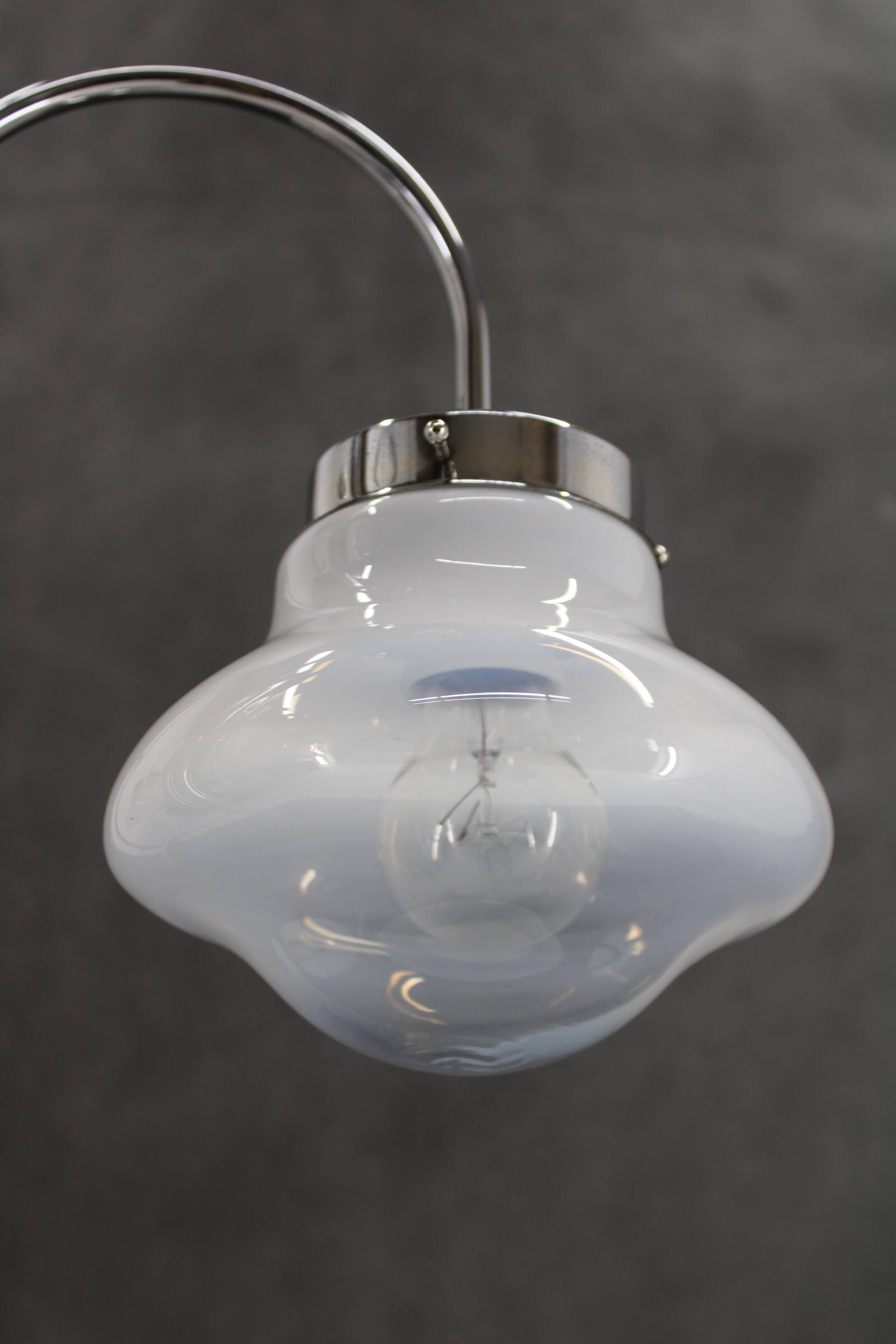 1960s Chrome Plated Chandelier with Murano Glass,  Italy