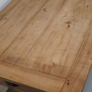 Table à manger de ferme française en cerisier antique, 19e siècle