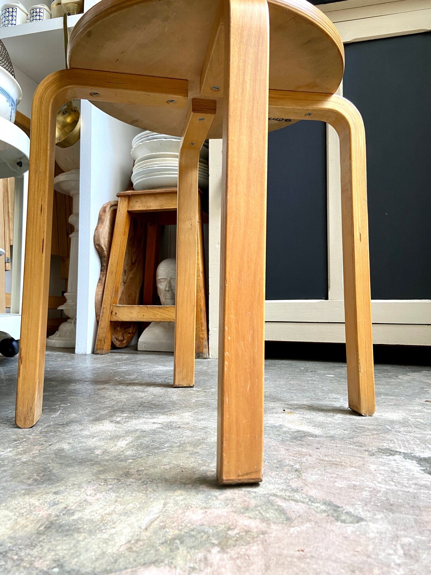Light wood stool