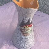 Vase tess in glazed ceramic pattern vintage and collector mountain chalet