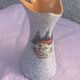 Vase tess in glazed ceramic pattern vintage and collector mountain chalet