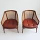 Paire de fauteuils en noyer et cannage ancien XIXème