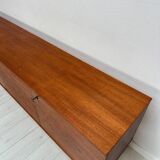 1960s Large Vintage Minimalistic Teak Sideboard with Metal Legs