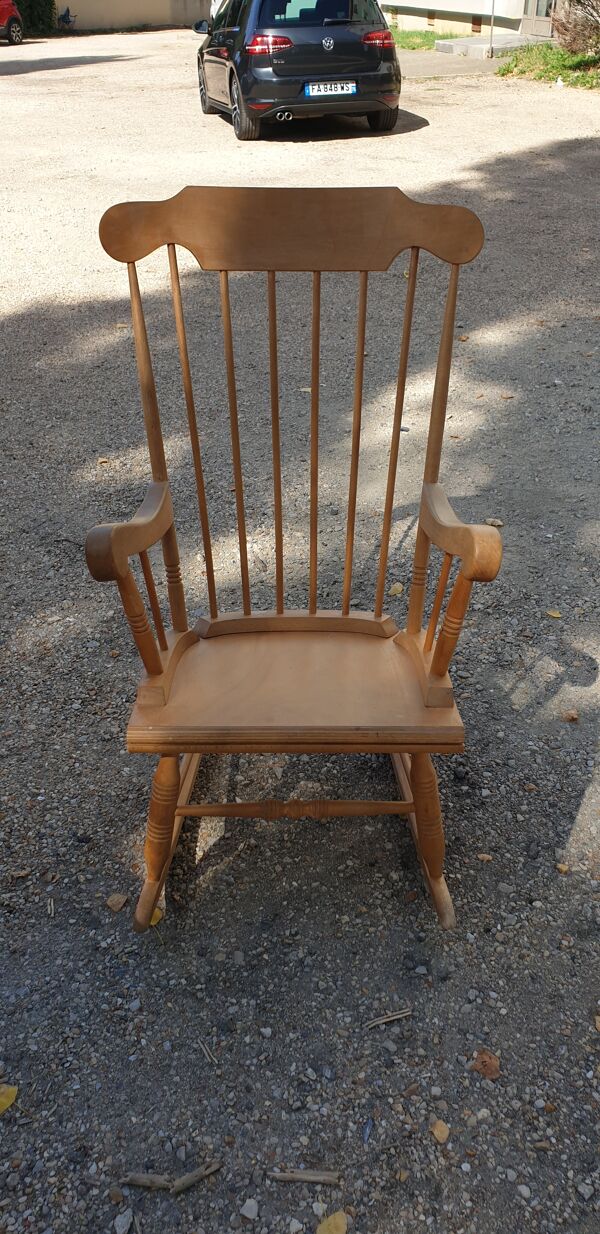 Rocking-chair classique en bois multipli  sixties seventies