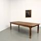 Large brutalist farmhouse table in solid oak from the 1950s.