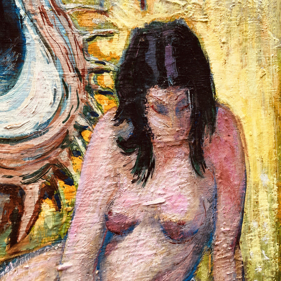 Vintage painting 70's "Psychedelic Campaign Party"