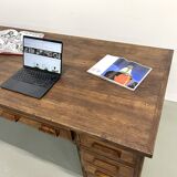 Very large old oak trading counter, XXL format