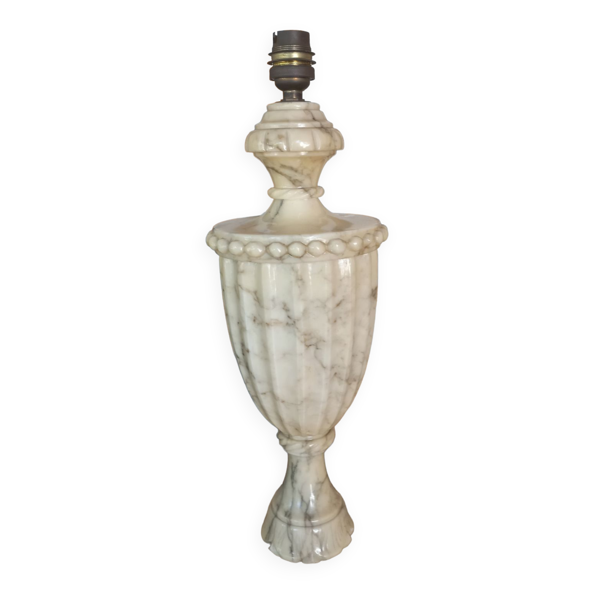 Alabaster baluster lamp foot