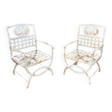 Paire de fauteuils en fer forgé