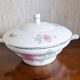 White porcelain soup tureen by Haviland with Dahlia patterns.