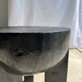 Monoxyl sofa end in black mango tree tripod half-sphere tray h:45 d:44