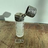 Salt bottle, cut glass, silver metal, Napoleon III, 19th century, object of curiosity, decor