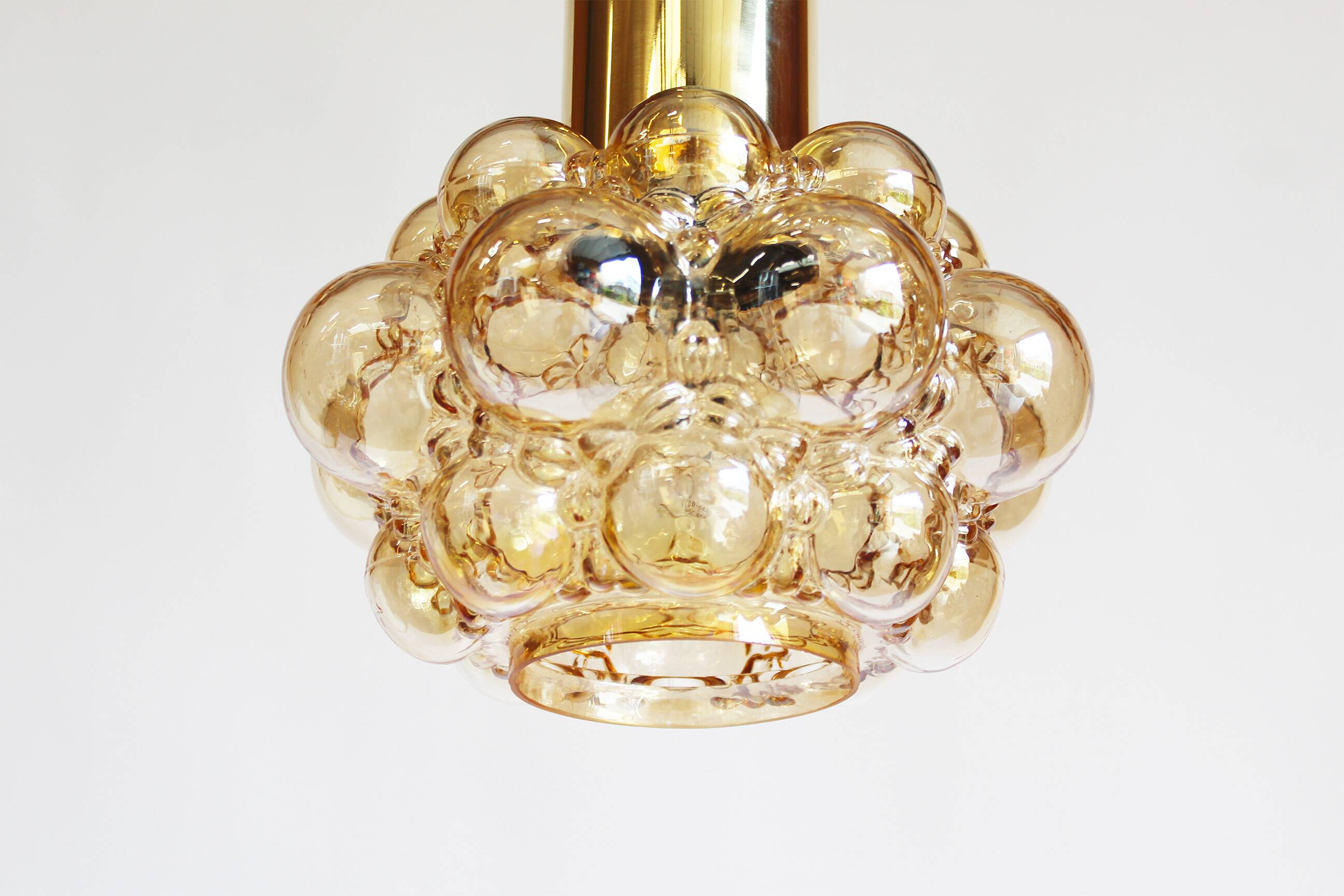 Stunning glass bubble pendant light by Helena Tynell for Glashutte Limburg