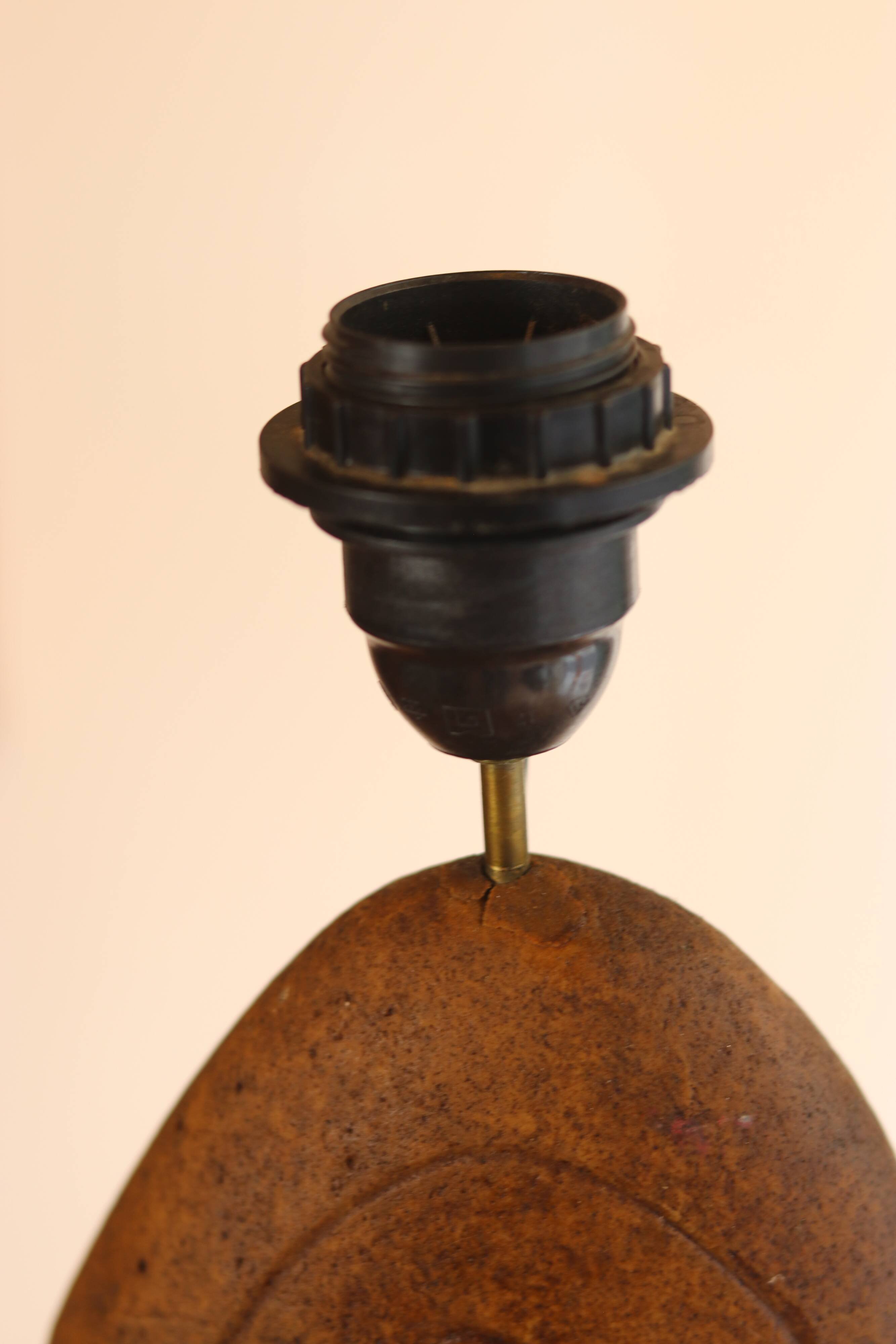 Carved stone lamp base, circa 1970