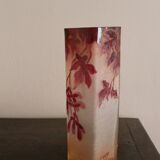 François-Théodore Legras square-sectioned vase, Rubis series, Art Nouveau, 1900