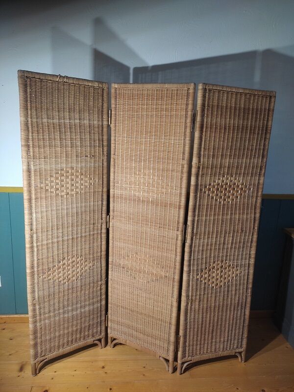 Persian screen triptych rattan bamboo