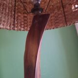 Brutalist lamp, olive wood