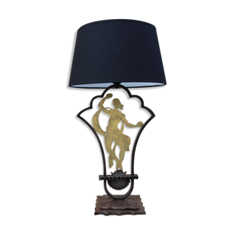 Lampe de edgar brandt en fer forgé art déco