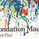 Affiche d'exposition réalisée en lithographie originale Sam Francis, explosion de couleurs, 1983.
