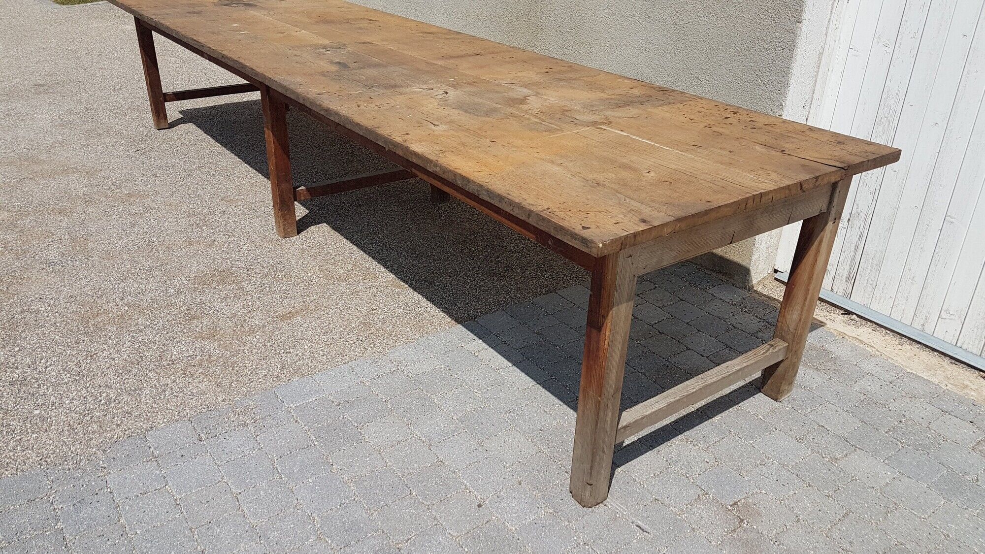 Large table 4 meters old silky Lyon old trade workshop