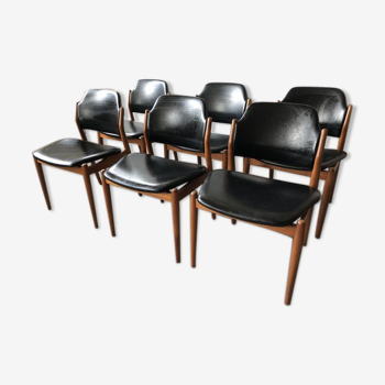 Set de 6 chaises Arne Vodder modèle 462 Danemark 1961