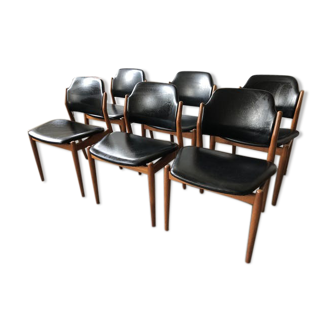 Set de 6 chaises Arne Vodder modèle 462 Danemark 1961