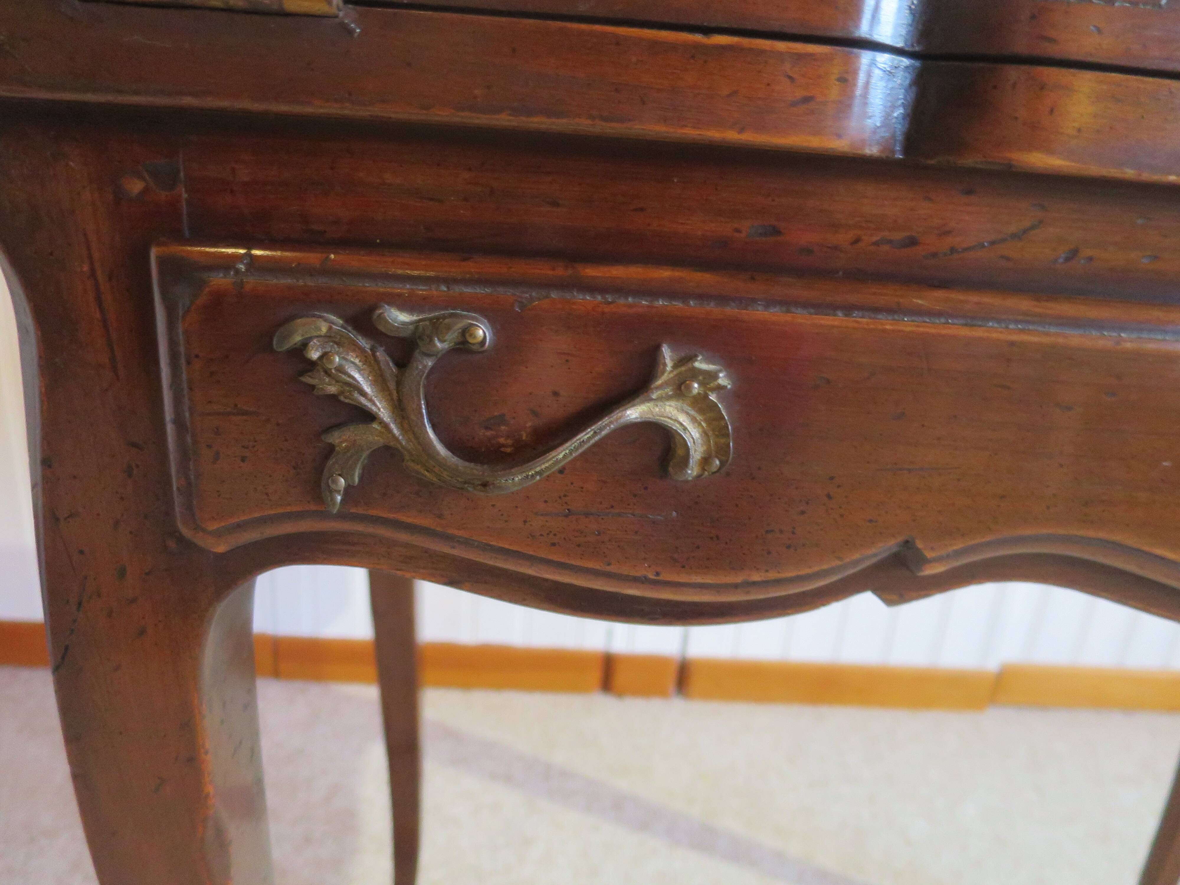 Secretary with mechanism - 4 secret drawers - lock - marquetry chessboard - 1950